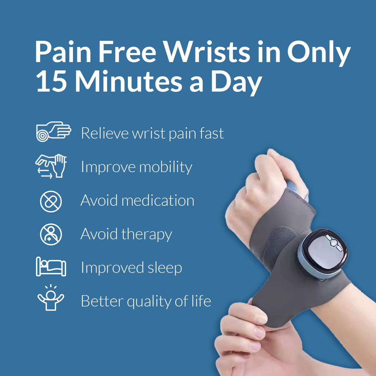 VirellaPulse™ - Smart EMS & Heat Therapy Wrist Massager